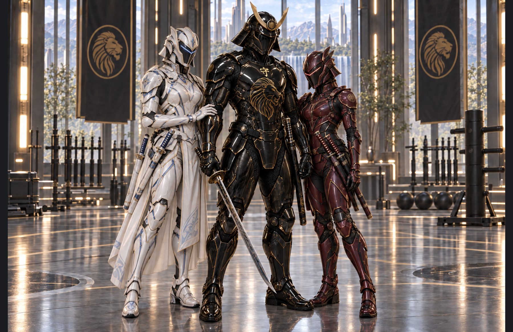 Nathan, Angel e Lilith de armadura
